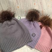 Аксессуары handmade. Livemaster - original item Hats knitted from 100% Merino in stock. Handmade.