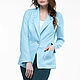 Order Loose jacket made of blue linen. etnoart (etnoart). Livemaster. . Jackets Фото №3