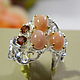 Order Ring 'Tenderness' pink opal, Rubies. Handwork of jewelry.. Livemaster. . Rings Фото №3