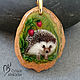 Hedgehog pendants to order - jewelry painting on stone. Pendant. Olga Kniazeva | Jewelry painting. My Livemaster. Фото №4