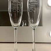 Свадебный салон handmade. Livemaster - original item Wedding glasses with engraving. Handmade.