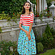 Falda MIDI de algodón americano Mar, falda de verano azul. Skirts. mozaika-rus. Online shopping on My Livemaster.  Фото №2