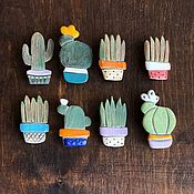 Украшения handmade. Livemaster - original item Broche de Cactus hecho a mano de cerámica. Handmade.