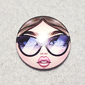 Материалы для творчества handmade. Livemaster - original item Face for brooch cabochon Matryoshka 20 mm No№16. Handmade.