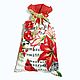 Новогодний мешочек для подарков из ткани Зимняя мелодия. Мешочки для подарков. Alpensee арт-текстиль (Анна). Ярмарка Мастеров.  Фото №5
