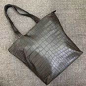 Сумки и аксессуары handmade. Livemaster - original item Shopping bag made of soft crocodile leather, in black!. Handmade.