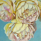 Diptych with peonies, oil on canvas 18h24