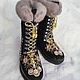 Felted boots embroidered with rhinestones. Boots. wool gifts. Online shopping on My Livemaster.  Фото №2