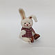 Bunny in a vest. Rabbit miniature. Rabbit -, Miniature figurines, Barnaul,  Фото №1