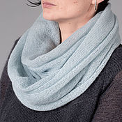 Snood knitted in two turns of kid mohair gray