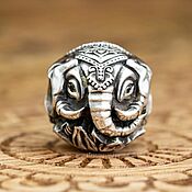 Украшения handmade. Livemaster - original item Silver bead Sacred elephant. Handmade.