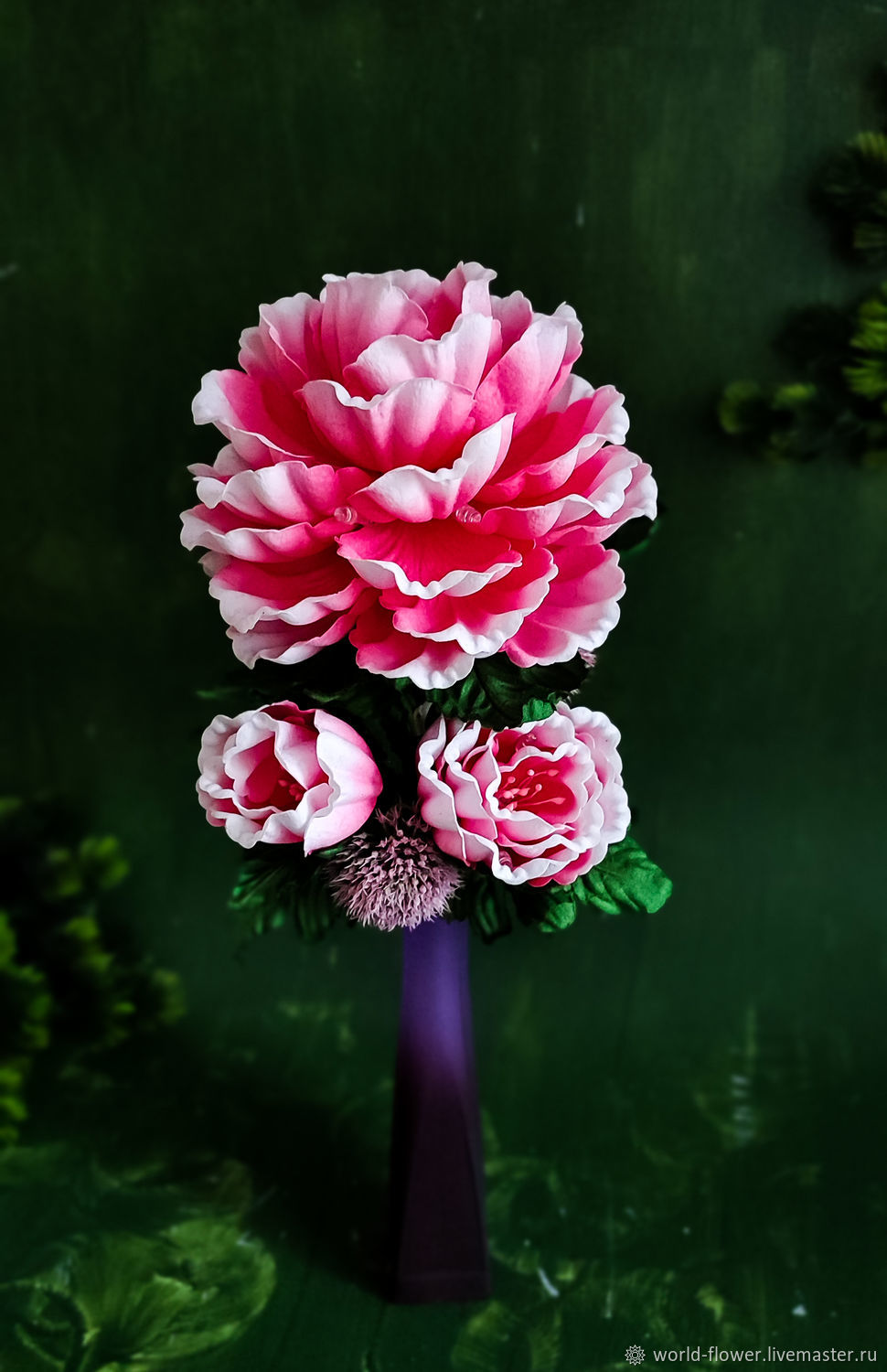 Цветок-ночник "Розовый пион" в интернет-магазине Ярмарка Мастеров по ...