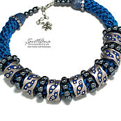 Украшения handmade. Livemaster - original item Necklace shades of blue with silver (408) designer jewelry. Handmade.