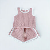 Одежда детская handmade. Livemaster - original item Sets of clothes for kids: shorts and a top for girls. Handmade.