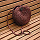 Bag of raffia dark Chocolate round braided, Classic Bag, Moscow,  Фото №1