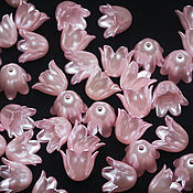 Материалы для творчества handmade. Livemaster - original item Beads Flowers 10mm Pink Pearl 1 piece Acrylic. Handmade.