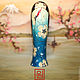 Японская кукла kokeshi в голубом кимоно с одуванчиками, Интерьерная кукла, Санкт-Петербург,  Фото №1