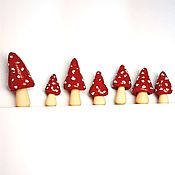 Цветы и флористика handmade. Livemaster - original item Small toadstools for doll garden (mini mushrooms 2 cm for decoration). Handmade.