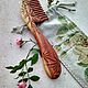 Hand Carved Juniper Wood Hair Comb "Dragonfly", Combs, Sochi,  Фото №1