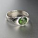 Women's silver handmade ring with Green Tourmaline, Engagement ring, Moscow,  Фото №1