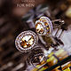 Cufflinks: OSCAR. Golden shadow in silver. for men. Men's jewelry, Cuff Links, Krasnodar,  Фото №1