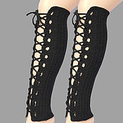 Аксессуары handmade. Livemaster - original item Leg warmers with lace-up Winter feet, made of wool, knitted stockings demi-season. Handmade.