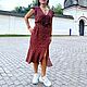 Платье в горошек миди терракотовое. Платья. LADY SHRI (ОЛЬГА). Ярмарка Мастеров.  Фото №4