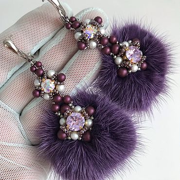 Украшения ручной работы. Ярмарка Мастеров - ручная работа Серьги норковые. Handmade.