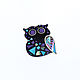Brooch Owl. Unique handmade brooch with natural stones. Brooches. ARIEL - MOSAIC. Online shopping on My Livemaster.  Фото №2