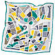 Карта Санкт-Петербурга - платок батик. Платки. ColorDotSilk. Интернет-магазин Ярмарка Мастеров.  Фото №2
