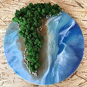 Картины и панно handmade. Livemaster - original item Moss and resin painting 50 cm. Handmade.