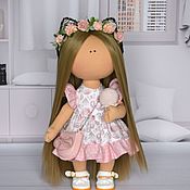Текстильная кукла Милана Интерьерная кукла Коллекционная кукла