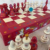 Активный отдых и развлечения handmade. Livemaster - original item Wooden chess, children`s 
