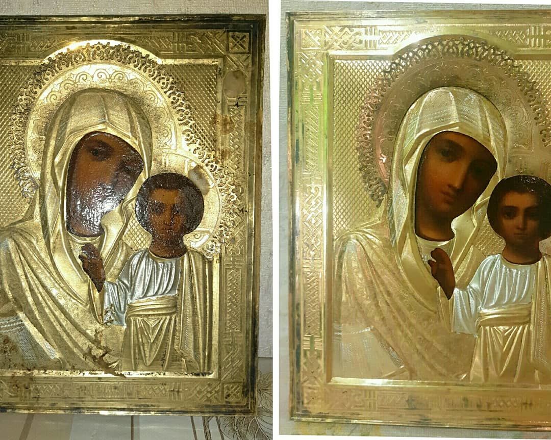 Икона До и после реставрации