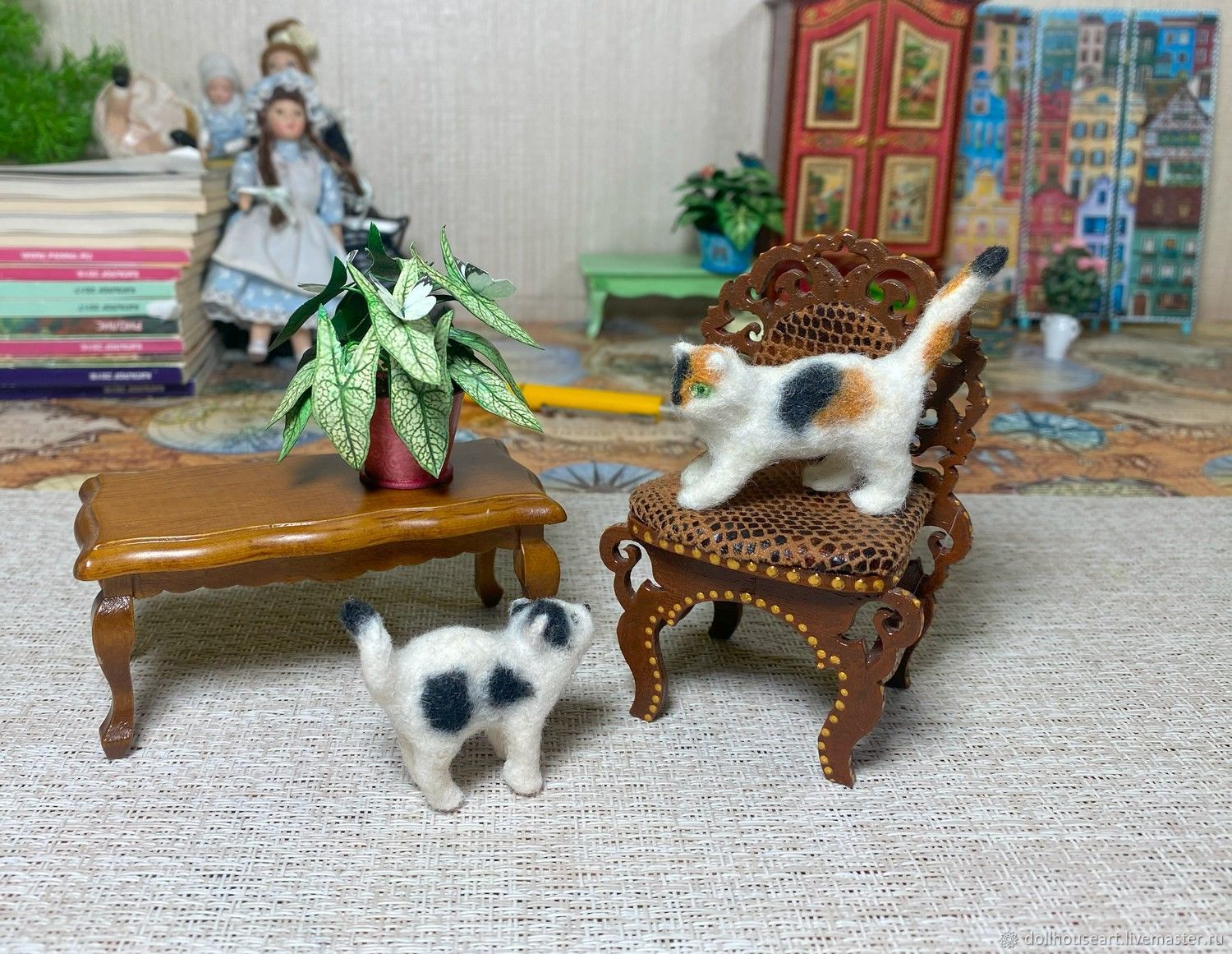 Котики для куклы. 1:12 купить в интернет-магазине Ярмарка Мастеров по ...