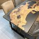 Dining table made of solid elm slab with epoxy resin. Tables. Mebel na zakaz U.LOFT. My Livemaster. Фото №4
