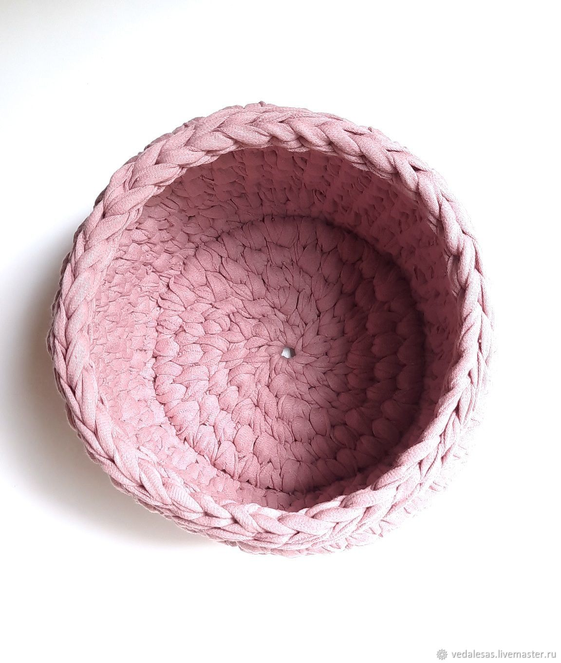 Корзина вязанная из трикотажной пряжи. 17см × 12см. в интернет-магазине ...