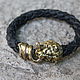 A leather bracelet - zodiac sign Leo. Bead bracelet. Mint Tiger (MintTiger). My Livemaster. Фото №5