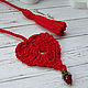 Bookmark for books Knitted heart red. Gifts for February 14. BarminaStudio (Marina)/Crochet (barmar). My Livemaster. Фото №5