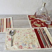 Для дома и интерьера handmade. Livemaster - original item Two linen lunch mats and a Vintage napkin. Handmade.