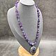 Necklace /sautoire with pendant natural amethyst and synthetic opal. Necklace. naturalkavni. My Livemaster. Фото №6