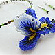 Колье-чокер из яшмы с кулоном "Синий ирис". Чокер. Beadsgemsflowers - Украшения для Вас. Ярмарка Мастеров.  Фото №4
