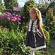 Linen sundress 'Schoolgirl' graphite, Dresses, Ivanovo,  Фото №1