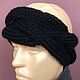 INFINITY Black Headband 100% wool. Bandage. homemade_knitwear. My Livemaster. Фото №4