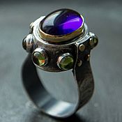 Мужское кольцо "Хибины": серебро, пирит