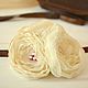 Brooch made of fabric barrette. White bouquet, Brooches, Riga,  Фото №1