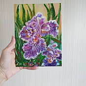 Картины и панно handmade. Livemaster - original item Iris oil on canvas. Handmade.