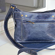 Сумки и аксессуары handmade. Livemaster - original item Leather women`s bag (blue pull-up). Handmade.