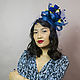 Hat with roses ' Royal blue', Hats1, Moscow,  Фото №1