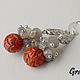 Order Earrings with labradorite and coral. Grafoli jewellery. Livemaster. . Earrings Фото №3